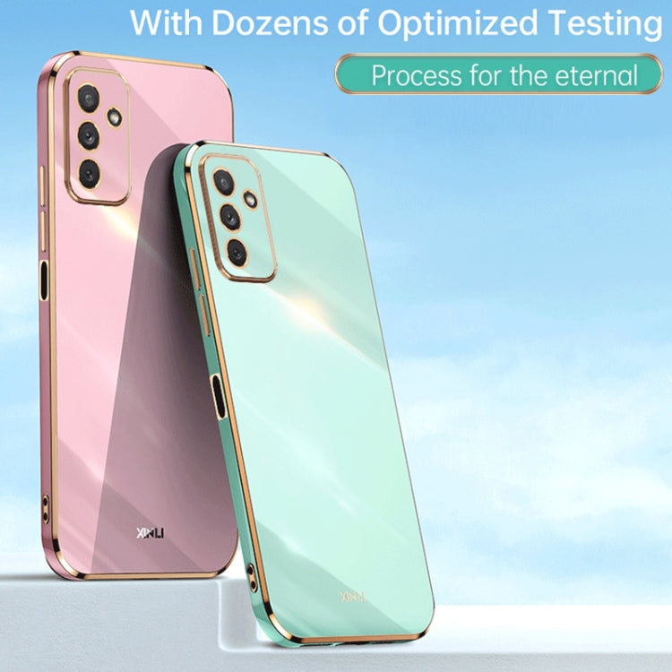 For Samsung Galaxy M23 XINLI Straight Edge 6D Electroplate TPU Phone Case(Pink)