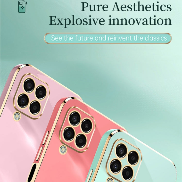For Samsung Galaxy M33 5G Global XINLI Straight Edge 6D Electroplate TPU Phone Case(Mint Green)