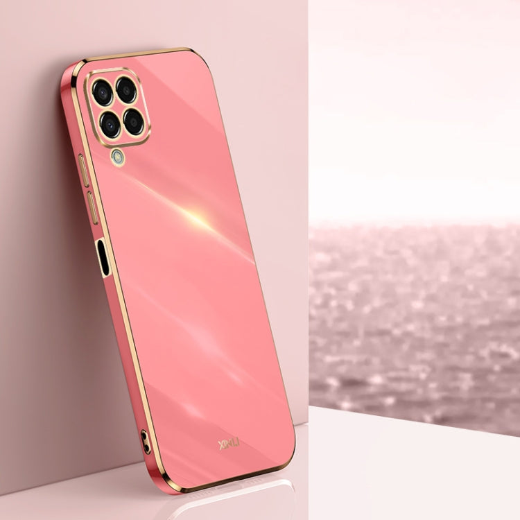 For Samsung Galaxy M33 5G Global XINLI Straight Edge 6D Electroplate TPU Phone Case(Hawthorn Red)