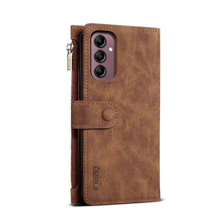 For Samsung Galaxy S25 5G ESEBLE Retro Frosted RFID Flip Leather Phone Case(Brown)