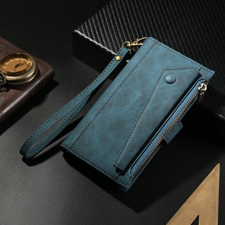 For Samsung Galaxy S25 5G ESEBLE Retro Frosted RFID Flip Leather Phone Case(Dark Green)