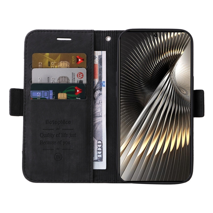 For Xiaomi Poco F6 BETOPNICE Dual-side Buckle Leather Phone Case(Black)