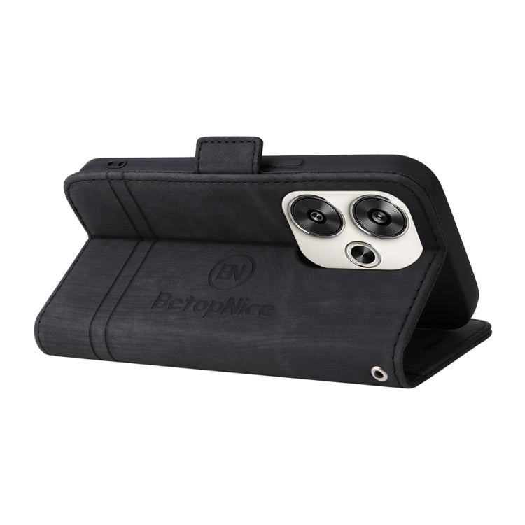 For Xiaomi Poco F6 BETOPNICE Dual-side Buckle Leather Phone Case(Black)
