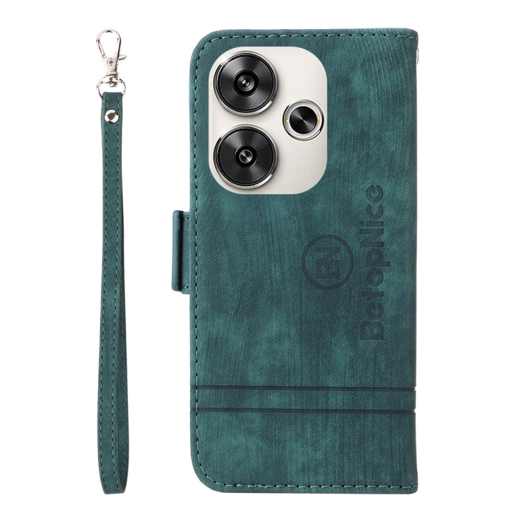 For Xiaomi Poco F6 BETOPNICE Dual-side Buckle Leather Phone Case(Green)