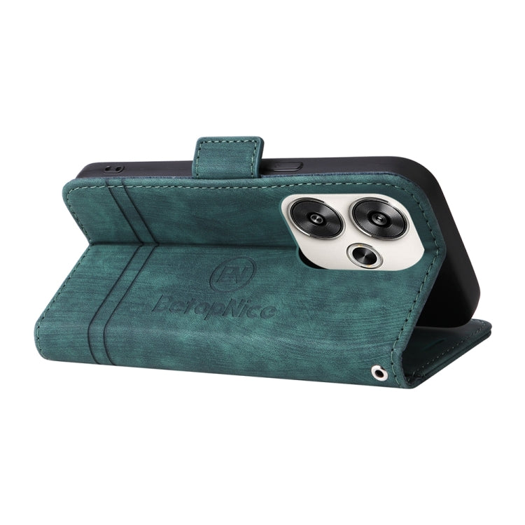 For Xiaomi Poco F6 BETOPNICE Dual-side Buckle Leather Phone Case(Green)