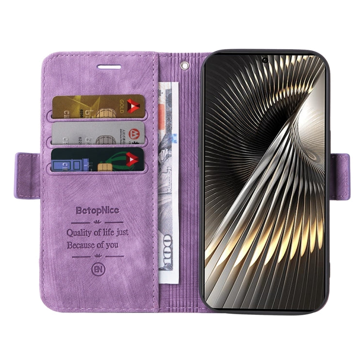 For Xiaomi Poco F6 BETOPNICE Dual-side Buckle Leather Phone Case(Purple)