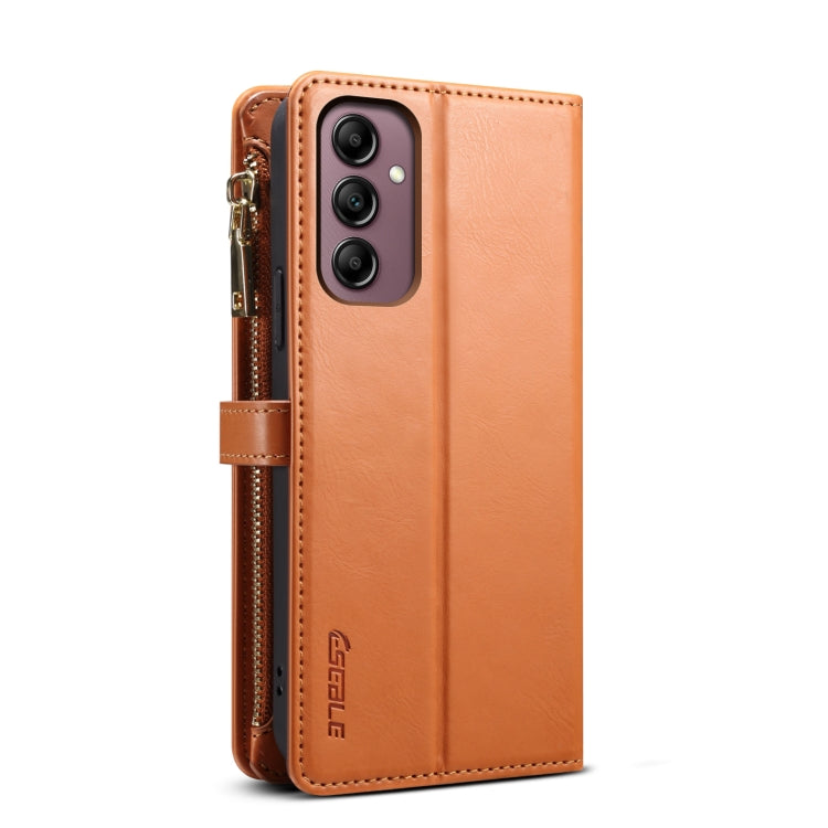 For Samsung Galaxy S24 FE 5G ESEBLE Star Series Lanyard Zipper Wallet RFID Leather Case(Brown)