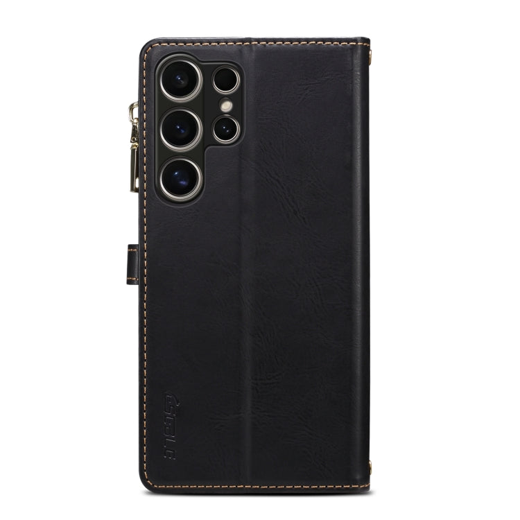 For Samsung Galaxy S24 Ultra 5G ESEBLE Star Series Lanyard Zipper Wallet RFID Leather Case(Black)