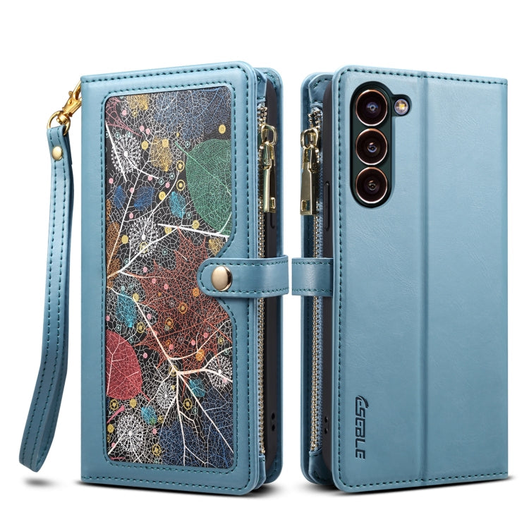For Samsung Galaxy S24+ 5G ESEBLE Star Series Lanyard Zipper Wallet RFID Leather Case(Blue)