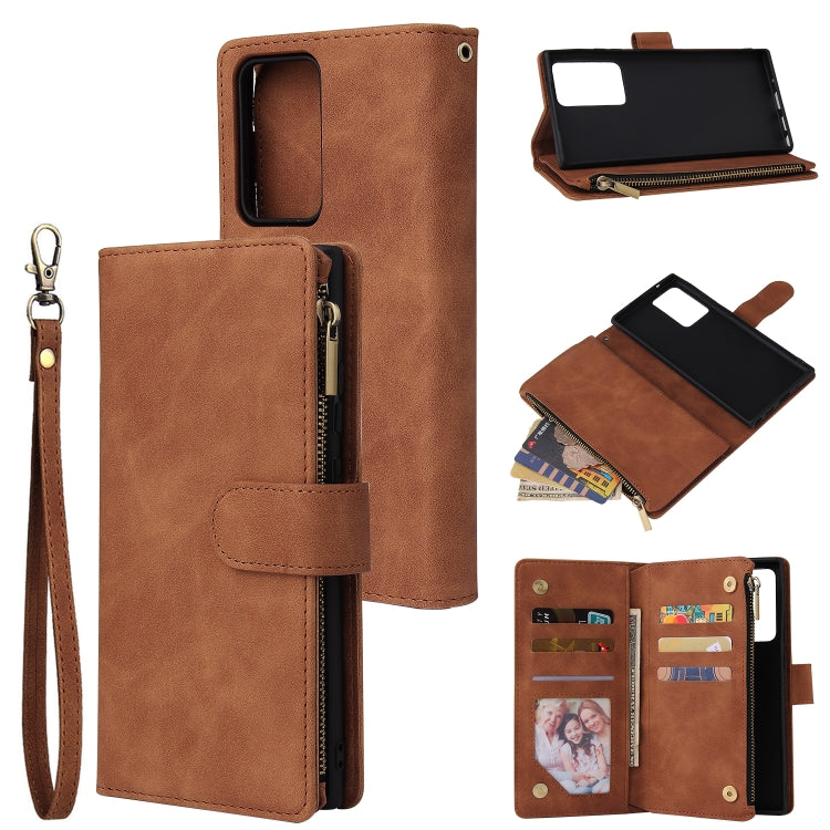 Multifunctional Retro Frosted Horizontal Flip Leather Case with Card Slot & Holder & Zipper Wallet & Photo Frame & Lanyard, For Samsung Galaxy A21s, For Samsung Galaxy Note20 Ultra, For Samsung Galaxy Note20