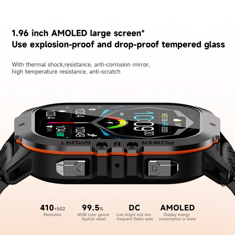 LEMFO C26 1.96 inch Sport Smart Watch, Support Bluetooth Call / Message Notification / Heart Rate / Blood Pressure Health Monitor(Blue)