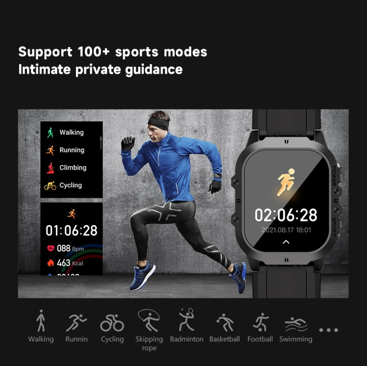 LEMFO C26 1.96 inch Sport Smart Watch, Support Bluetooth Call / Message Notification / Heart Rate / Blood Pressure Health Monitor(Blue)