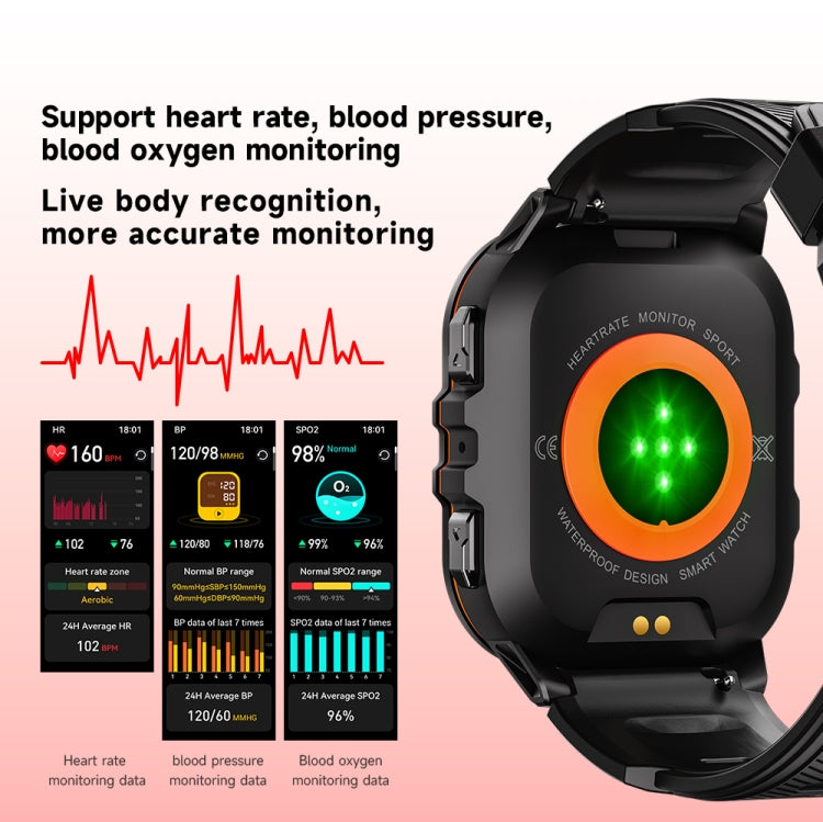 LEMFO C26 1.96 inch Sport Smart Watch, Support Bluetooth Call / Message Notification / Heart Rate / Blood Pressure Health Monitor(Blue)