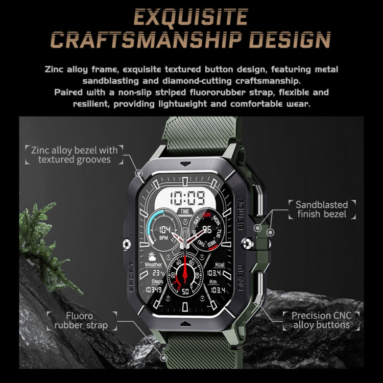 LEMFO C28 2.02 inch Sport Smart Watch, Support Bluetooth Call / Sleep / Blood Oxygen / Heart Rate / Blood Pressure Health Monitor(Black)