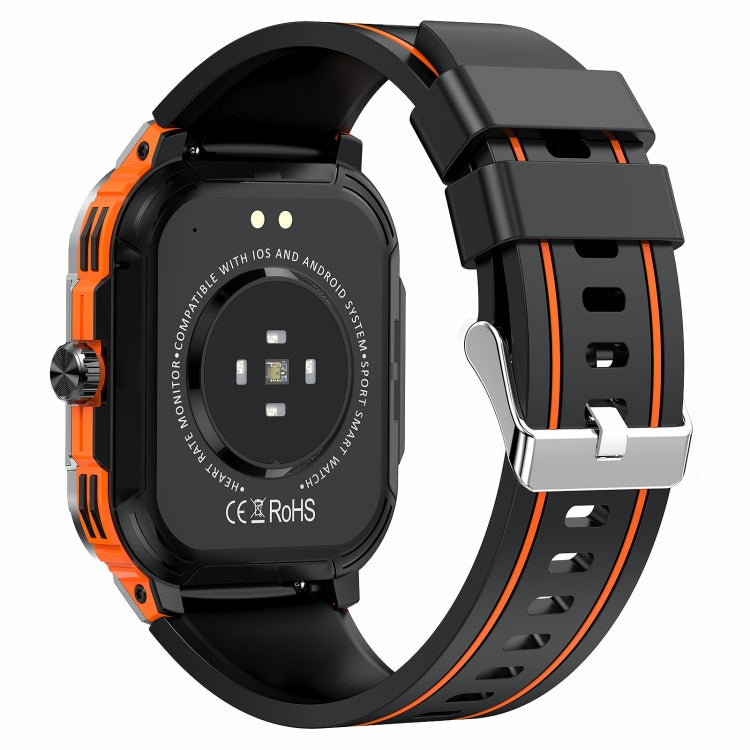 LEMFO HK56 2.06 inch BT5.3 IP68 Sport Smart Watch, Support Bluetooth Call / Message Notification / Heart Rate / Blood Pressure Health Monitor(Orange)