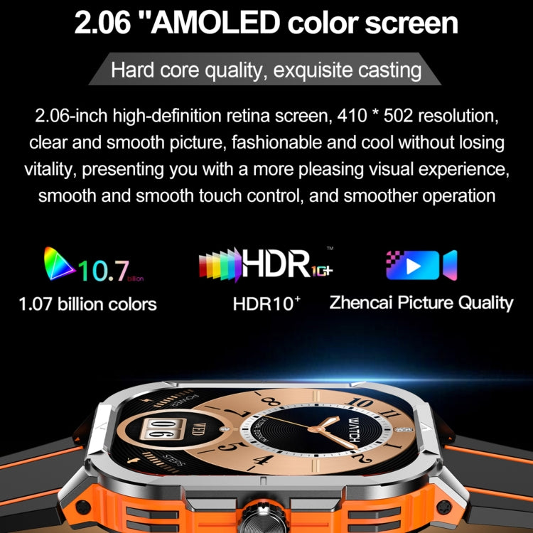 LEMFO HK56 2.06 inch BT5.3 IP68 Sport Smart Watch, Support Bluetooth Call / Message Notification / Heart Rate / Blood Pressure Health Monitor(Red)