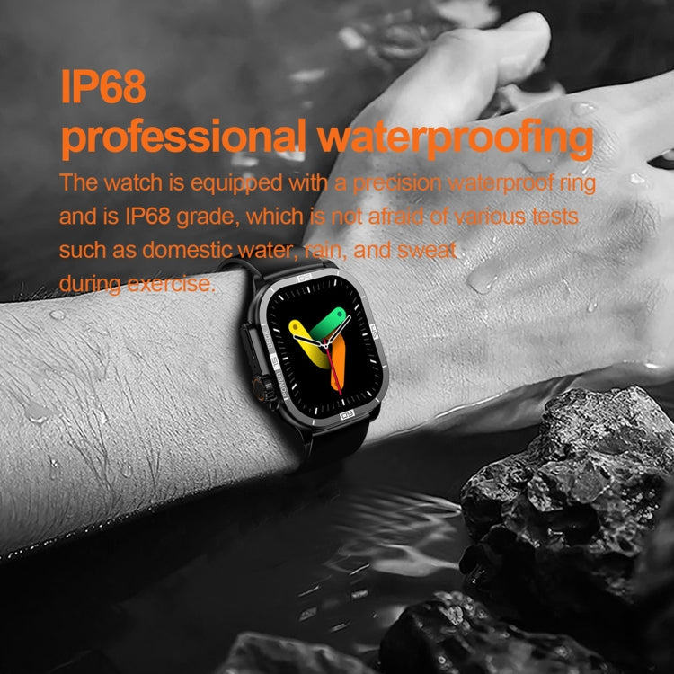 HK96S 2.06 inch BT5.3 IP68 Sport Smart Watch, Support Bluetooth Call / Sleep / Blood Oxygen / Heart Rate / Blood Pressure Health Monitor(Orange)
