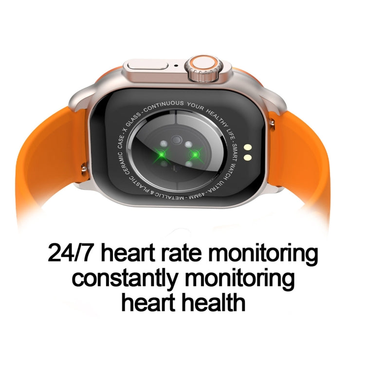 HK96S 2.06 inch BT5.3 IP68 Sport Smart Watch, Support Bluetooth Call / Sleep / Blood Oxygen / Heart Rate / Blood Pressure Health Monitor(Orange)