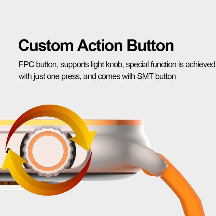HK96S 2.06 inch BT5.3 IP68 Sport Smart Watch, Support Bluetooth Call / Sleep / Blood Oxygen / Heart Rate / Blood Pressure Health Monitor(Orange)
