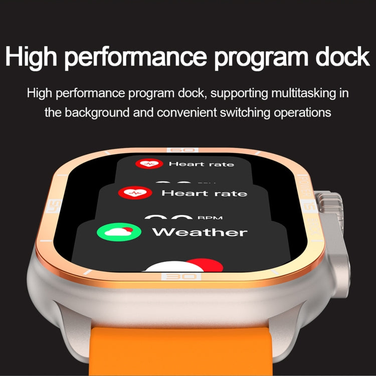 HK96S 2.06 inch BT5.3 IP68 Sport Smart Watch, Support Bluetooth Call / Sleep / Blood Oxygen / Heart Rate / Blood Pressure Health Monitor(Orange)