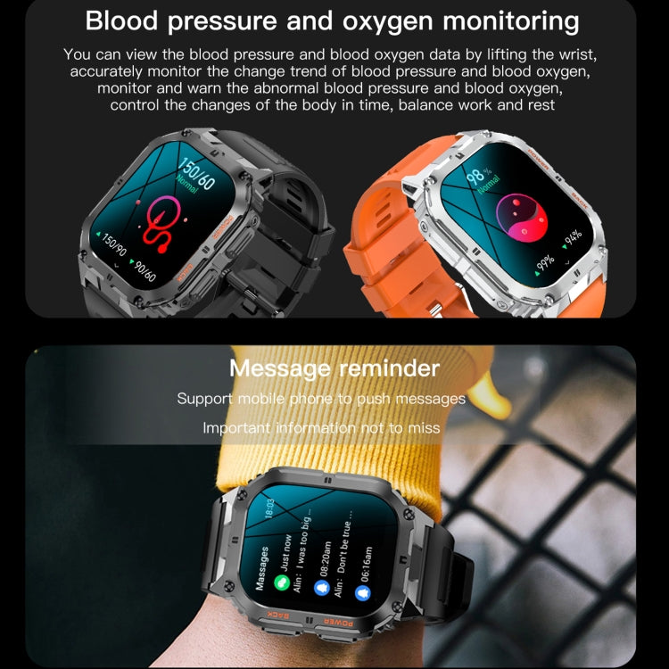 LEMFO K61 Pro 1.96 inch BT5.0 Sport Smart Watch, Support Bluetooth Call / Sleep / Blood Oxygen / Heart Rate / Blood Pressure Health Monitor(Orange)