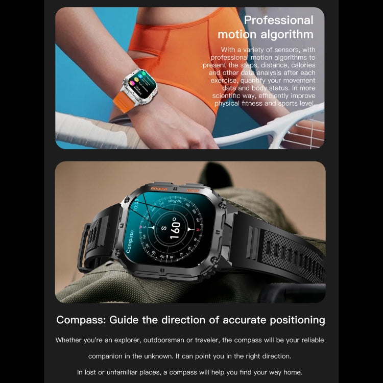 LEMFO K61 Pro 1.96 inch BT5.0 Sport Smart Watch, Support Bluetooth Call / Sleep / Blood Oxygen / Heart Rate / Blood Pressure Health Monitor(Orange)