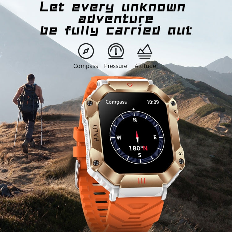 KR80 2.0 inch BT5.1 IP67 Sport Smart Watch, Support Bluetooth Call / Sleep / Blood Oxygen / Heart Rate / Blood Pressure Health Monitor(White+Camouflage)