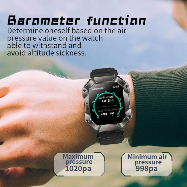 KR80 2.0 inch BT5.1 IP67 Sport Smart Watch, Support Bluetooth Call / Sleep / Blood Oxygen / Heart Rate / Blood Pressure Health Monitor(Black)