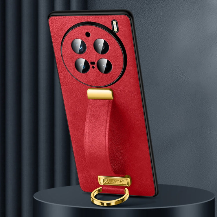 For vivo X200 Pro SULADA PC + Leather Texture Skin Feel Shockproof Phone Case(Red)