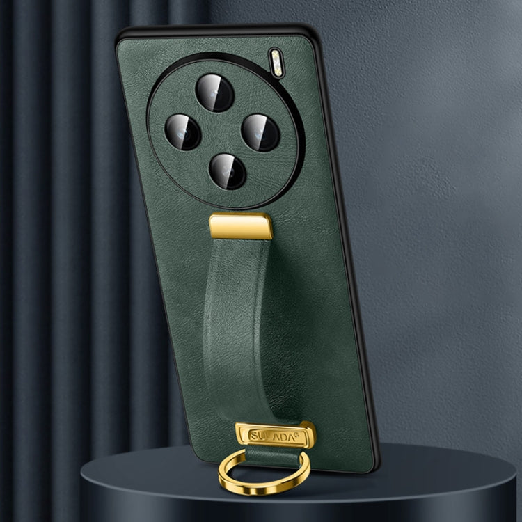 For vivo X200 SULADA PC + Leather Texture Skin Feel Shockproof Phone Case(Green)