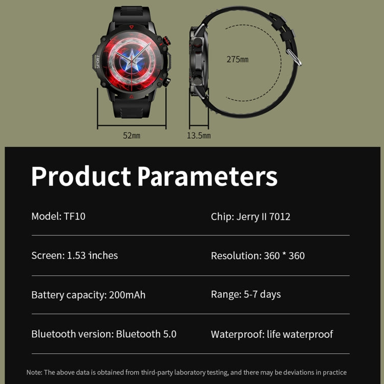 TF10 Pro 1.53 inch BT5.2 IP67 Sport Smart Watch, Support Bluetooth Call / Sleep / Blood Oxygen / Heart Rate / Long Sitting Health Monitor(Silver)