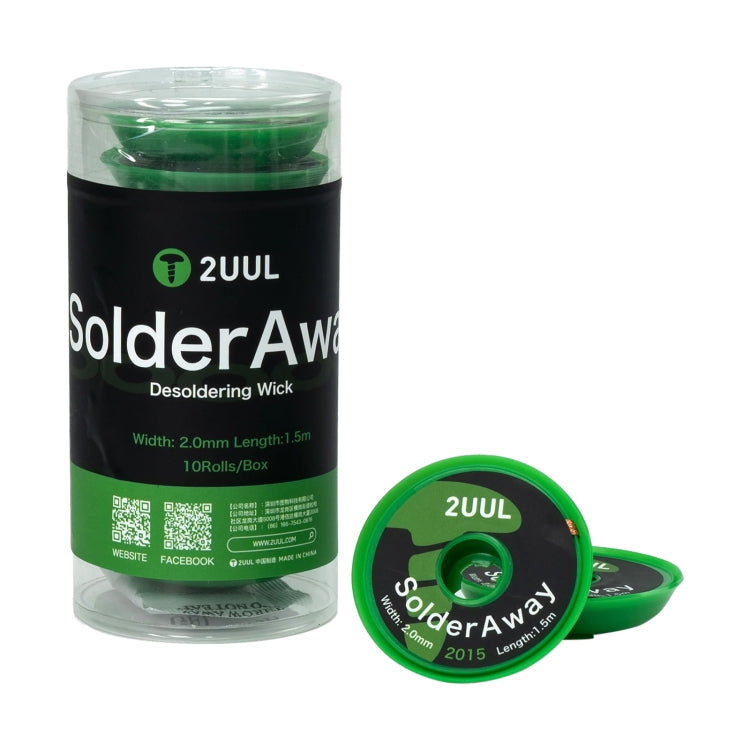 10 in 1 2UUL DW11 SolderAway 2.0mm Desoldering Wick 2015, Length: 1.5m