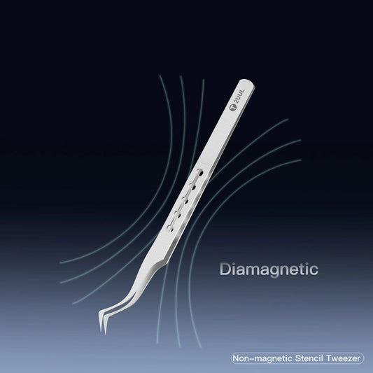 2UUL Non-magnetic Stainless Stencil Tweezers with Holes, Model:TW22
