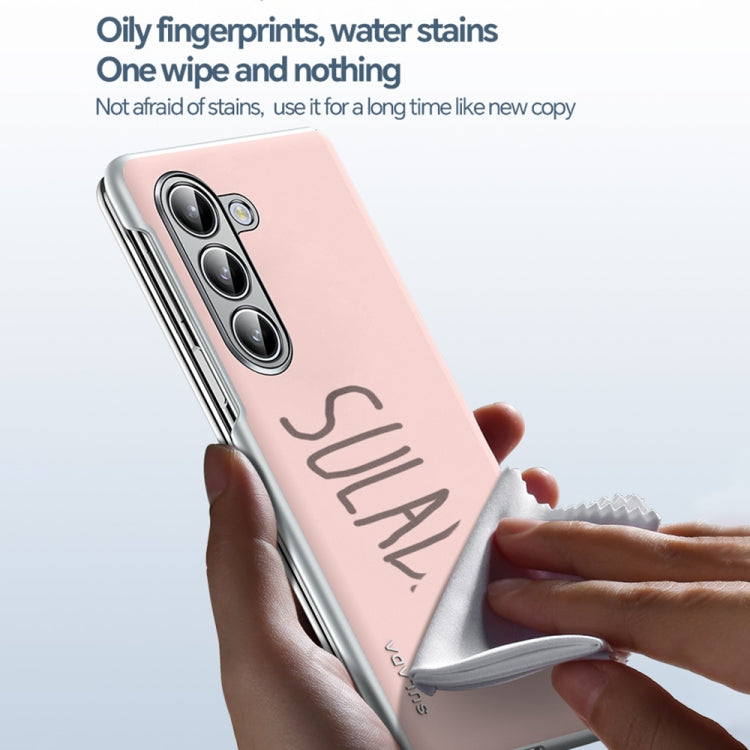 For Samsung Galaxy Z Fold4 SULADA Skin Feel Liquid Leather Shockproof Phone Case(Pink)