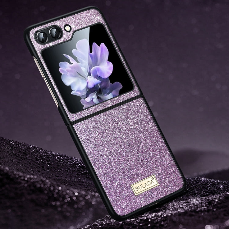 For Samsung Galaxy Z Flip6 / Flip7 FE SULADA Shockproof TPU + Handmade Leather Phone Case(Purple)