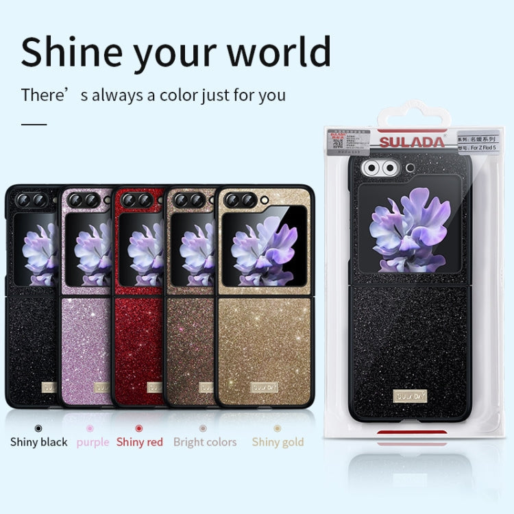 For Samsung Galaxy Z Flip6 / Flip7 FE SULADA Shockproof TPU + Handmade Leather Phone Case(Purple)
