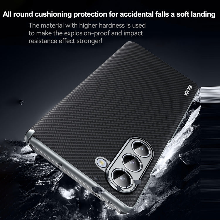 For Samsung Galaxy Z Fold6 SULADA 600D Kevlar Texture PC Shockproof Phone Case(Blue)