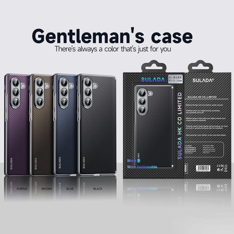 For Samsung Galaxy Z Fold6 SULADA 600D Kevlar Texture PC Shockproof Phone Case(Purple)