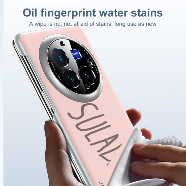 For vivo X Fold3 SULADA Skin Feel Liquid Leather Shockproof Phone Case(Pink)