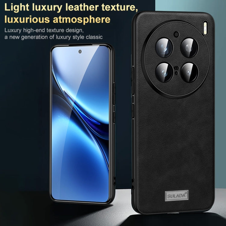 For vivo X100 Ultra SULADA Shockproof TPU + Handmade Leather Phone Case(Green)