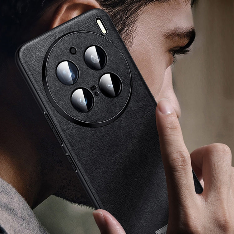 For vivo X100 SULADA Shockproof TPU + Handmade Leather Phone Case(Green)