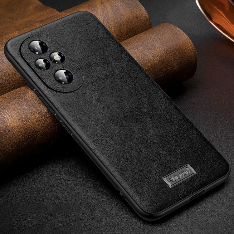 For Honor 200 SULADA Shockproof TPU Hybrid Handmade Leather Phone Case(Black)