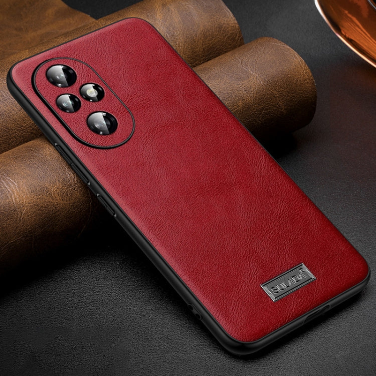 For Honor 200 SULADA Shockproof TPU Hybrid Handmade Leather Phone Case(Red)