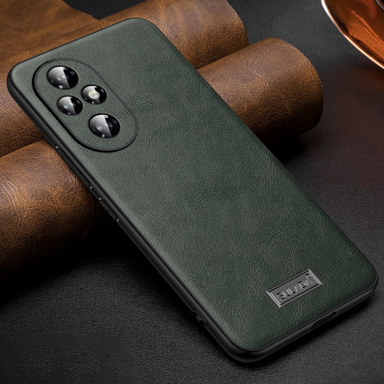 For Honor 200 SULADA Shockproof TPU Hybrid Handmade Leather Phone Case(Green)