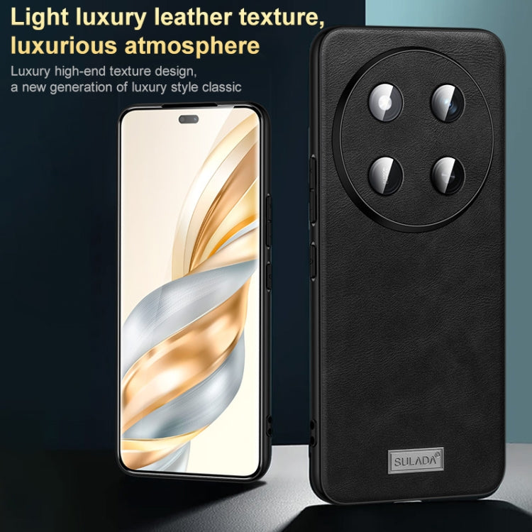 For Honor 200 Pro SULADA Shockproof TPU Hybrid Handmade Leather Phone Case(Green)