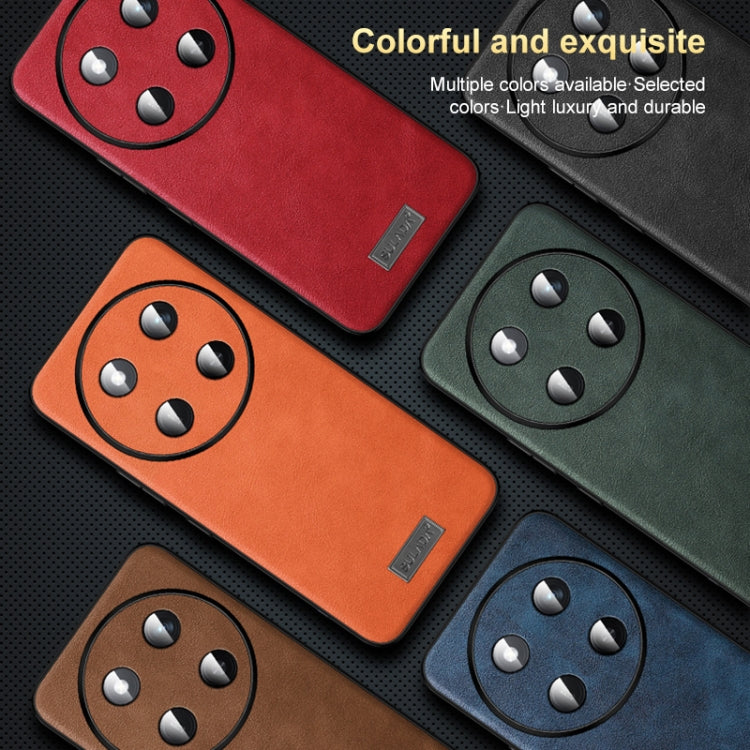 For Honor 200 Pro SULADA Shockproof TPU Hybrid Handmade Leather Phone Case(Red)