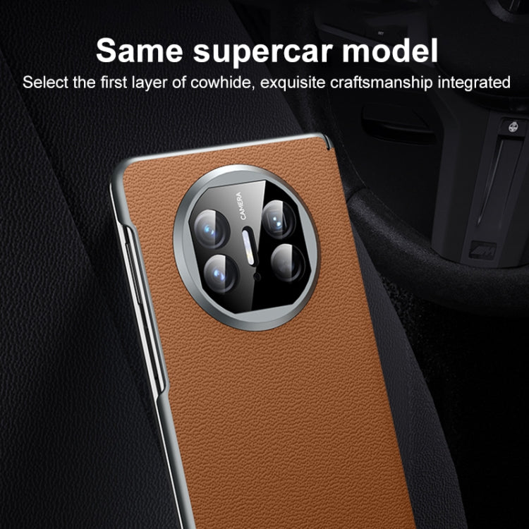 For Huawei Mate X5 SULADA Frameless Top Layer Cowhide Leather + PC Phone Case(Green)