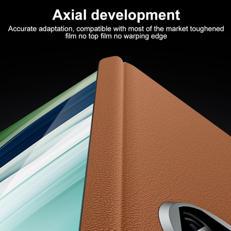 For Huawei Mate X5 SULADA Frameless Top Layer Cowhide Leather + PC Phone Case(Green)