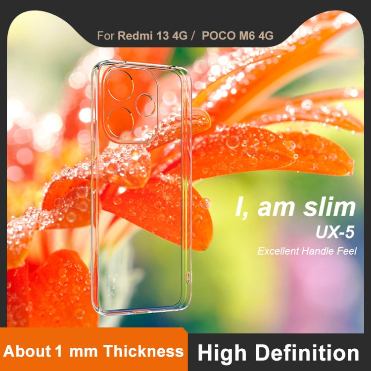 For Xiaomi Redmi 13 4G Global imak UX-5 Series Super Slim Transparent Shockproof TPU Protective Case(Transparent)
