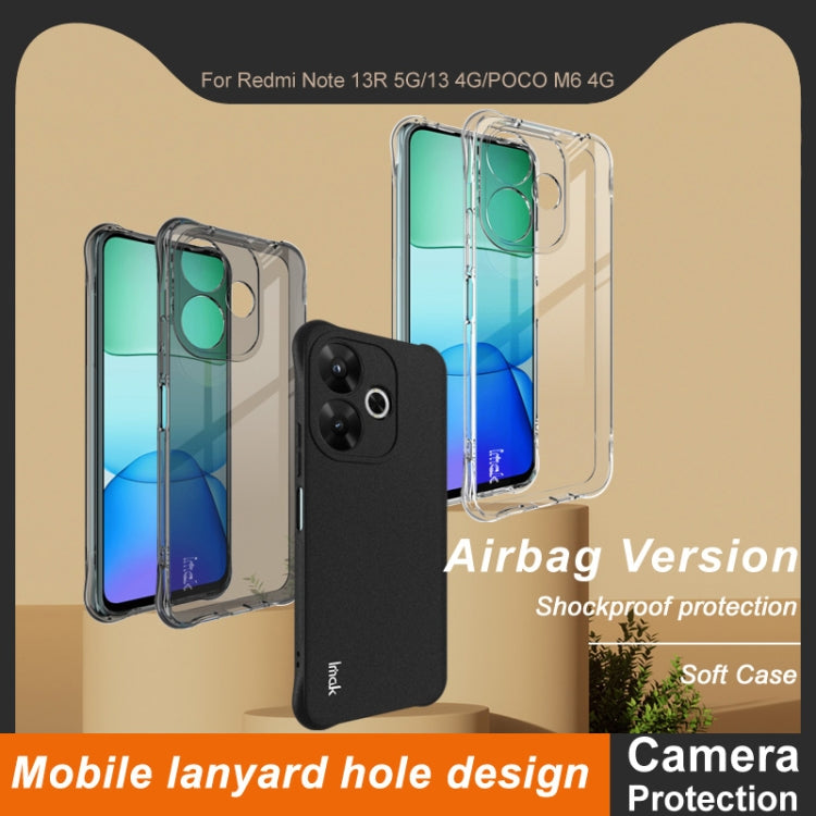 For Xiaomi POCO M6 4G imak Shockproof Airbag TPU Phone Case(Transparent Black)